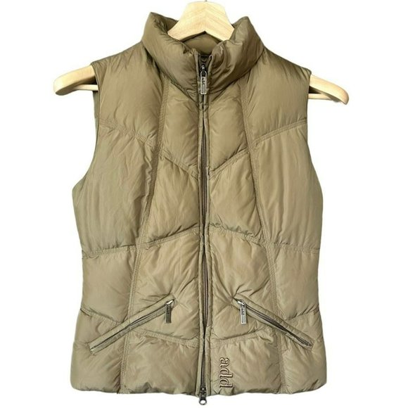 add Khaki Green Goose Down Fill Puffer Vest Womens size 4 - Picture 1 of 6
